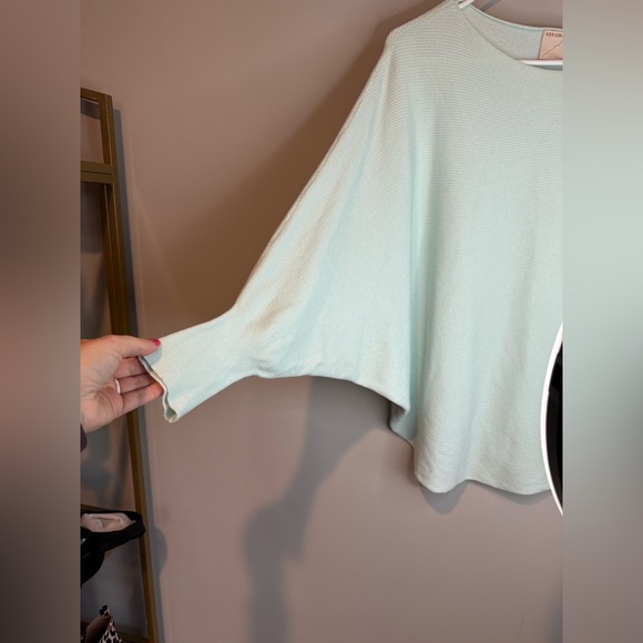 Kerisma Boat Neck Dolman Sleeve Ribbed Knit Sweater Mint Green - Picture 3 of 9